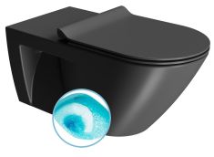 GSI COMMUNITY fali WC, Swirlflush, 36x70cm, dual matt fekete