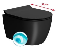 GSI PURA fali WC, Swirlflush, 35x46cm, duál matt fekete