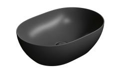 GSI PURA kerámiamosdó, pultra helyezhető, 50x35cm, matt fekete