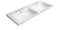 GSI NORM dupla kerámiamosdó, 125x50cm, 3 furattal, ExtraGlaze, fehér