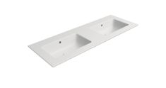 GSI PURA SLIM dupla kerámiamosdó, 122x46cm, furat nélkül, matt fehér