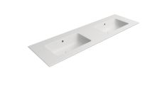 GSI PURA SLIM dupla kerámiamosdó, 142x46cm, furat nélkül, matt fehér