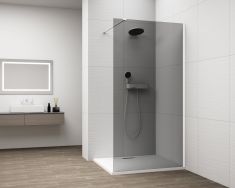 ESCA WHITE MATT Walk-in zuhanyfal, falra szerelhető, füst üveg, 800mm
