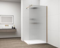 ESCA GOLD MATT Walk-in zuhanyfal, falra szerelhető, flutes üveg, 800mm