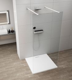 ESCA WHITE MATT Walk-in zuhanyfal, szabadonálló, transzparent üveg, 1200mm