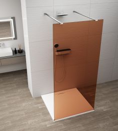 ESCA CHROME Walk-in zuhanyfal, szabadonálló, barna üveg, 1100mm