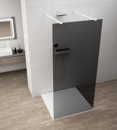 ESCA WHITE MATT Walk-in zuhanyfal, szabadonálló, füst üveg, 1500mm