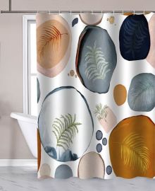 AQUALINE zuhanyfüggöny, 180x180cm, növénymintás