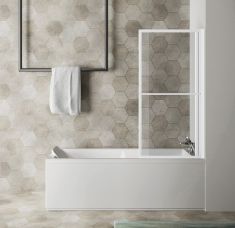 POLYSAN KAGERA teleszkópos kádparaván, 710mm, matt fehér