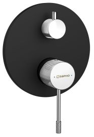 SOLARIS falbasüllyesztett csaptelep, 2-irányú, matt fekete/króm