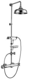 SASSARI zuhanyoszlop termosztátos csapteleppel, szappantartóval, fej- és retró kézizuhannyal, 1200mm, króm