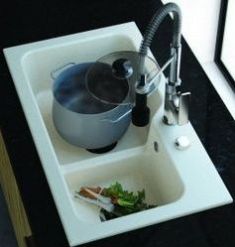 Marmorin AKO egymedencés gránit mosogató, gyümölcsmosóval, fehér 711503006