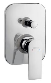 Ferro ALGEO SQUARE falba építhető, kétfunkciós csaptelep, zuhanyváltóval, króm BAQ7P