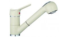 Marmorin gránit mosogató csaptelep, kihúzható zuhanyfejes, fehér 06213