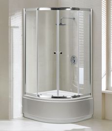 Niagara Wellness ALOR íves zuhanykabin, átlátszó/króm, 90x90x150 cm 399-296