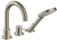 AXOR Uno 3-lyukú peremre szerelhető kádtöltő csaptelep, szálcsiszolt nikkel 38436820 Hansgrohe