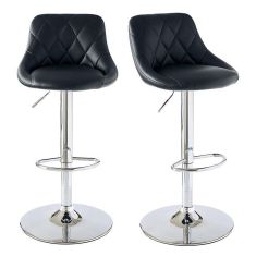 BipiLine 2 db bárszék S-03, állítható magasság, Fekete