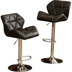 BipiLine 2 db bárszék S-04, állítható magasság, Fekete