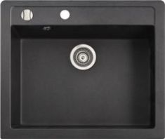 Marmorin BARIO egymedencés gránit mosogató, fekete 120103002