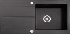 Marmorin BARIO egymedencés gránit mosogató, csepegtetővel, fekete 120113002