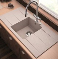 Marmorin BARIO egymedencés gránit mosogató, két csepegtetővel, homok 120143007