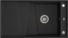 Marmorin BATEA egymedencés gránit mosogató, csepegtetővel, fekete 716113002