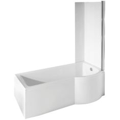 Besco INSPIRO aszimmetrikus akril kád jobbos 160x70 cm 1 részes kádparavánnal 