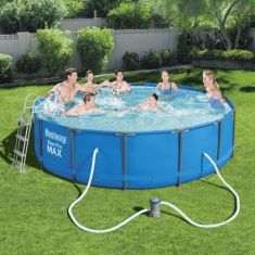 Bestway BONAIRE SUPERIOR kerti medence, fémvázas, 427x107 cm, vízforgatóval, létrával, FFA 668