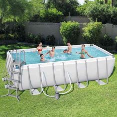 Bestway TAJVAN kerti medence, fémvázas, 488x244x122 cm, vízforgatóval, létrával, FFA 627