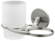 Bisk VIRGINIA dupla fogmosópohár, tartóval, szálcsiszolt nikkel 72081