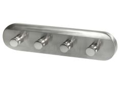 Bisk VIRGINIA fali négyes fürdőszobai fogas, szálcsiszolt nikkel 72142