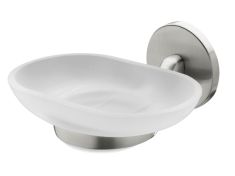 Bisk VIRGINIA fali szappantartó, üveg, szálcsiszolt nikkel 72082