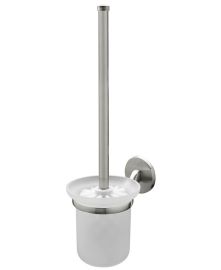 Bisk VIRGINIA fali WC kefe, tartóval, üveg, szálcsiszolt nikkel 72088