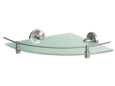 Bisk VIRGINIA sarok fürdőszoba polc, üveg, szálcsiszolt nikkel 72091