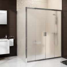Ravak BLIX BLDP4-180 zuhanyajtó, 2 fix+2 toló rész, 180x190 fehér keret+Grape edzett üveg 0YVY0100ZG