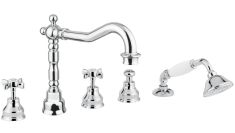 Bugnatese PRINCETON peremre szerelhető 5 üléses kádtöltő csaptelep réz 880RA