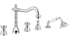 Bugnatese REVIVAL peremre szerelhető 5 üléses kádtöltő csaptelep réz 480RA