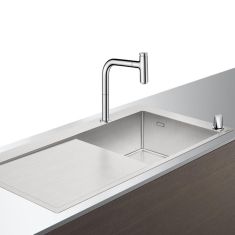 Hansgrohe C71-F450-07 mosogatótálca 104.5x51 cm, csapteleppel, csepptálcás, króm 43205000