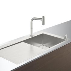 Hansgrohe C71-F450-07 mosogatótálca 104.5x51 cm, csapteleppel, nemesacél felület 43205800
