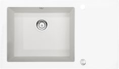 Deante CAPELLA WHITE egymedencés, üveg-gránit mosogató, fózolt, 86x50x20, fehér ZSCAW2C