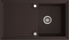 Marmorin CIRE egymedencés gránit mosogató, csepegtetővel, fekete 375113002