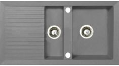 Marmorin CIRE egymedencés gránit mosogató, gyümölcsmosóval csepegtetővel, szürke 375513003