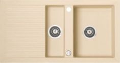 Marmorin CIRE egymedencés gránit mosogató, gyümölcsmosóval csepegtetővel, bézs 375513001