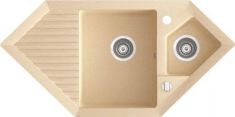 Marmorin CIRE egymedencés gránit mosogató, gyümölcsmosóval csepegtetővel, bézs 375613001