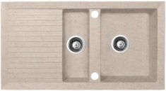 Marmorin CIRE egymedencés gránit mosogató, gyümölcsmosóval csepegtetővel, homok 375513007