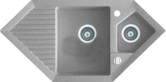 Marmorin CIRE egymedencés gránit mosogató, gyümölcsmosóval csepegtetővel, Steel Metal 375613010