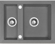 Marmorin CIRE egymedencés gránit mosogató, gyümölcsmosóval szürke 375503003