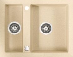 Marmorin CIRE egymedencés gránit mosogató, gyümölcsmosóval bézs 375503001