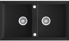 Marmorin CIRE kétmedencés gránit mosogató, fekete 375203002