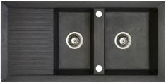 Marmorin CIRE kétmedencés gránit mosogató, csepegtetővel, fekete 375213002